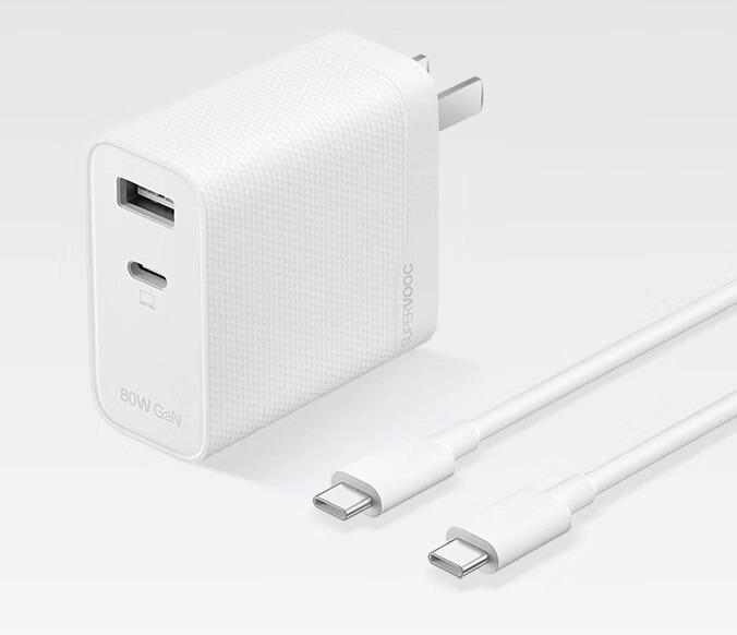 OPPO ra mắt sạc GaN 80W: Thiết kế 2 cổng, kèm cáp USB-C, giá 591.000đ - Ảnh 1.