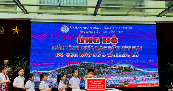 Trường Tiểu học Vĩnh Tuy góp sức ủng hộ đồng bào vùng lũ