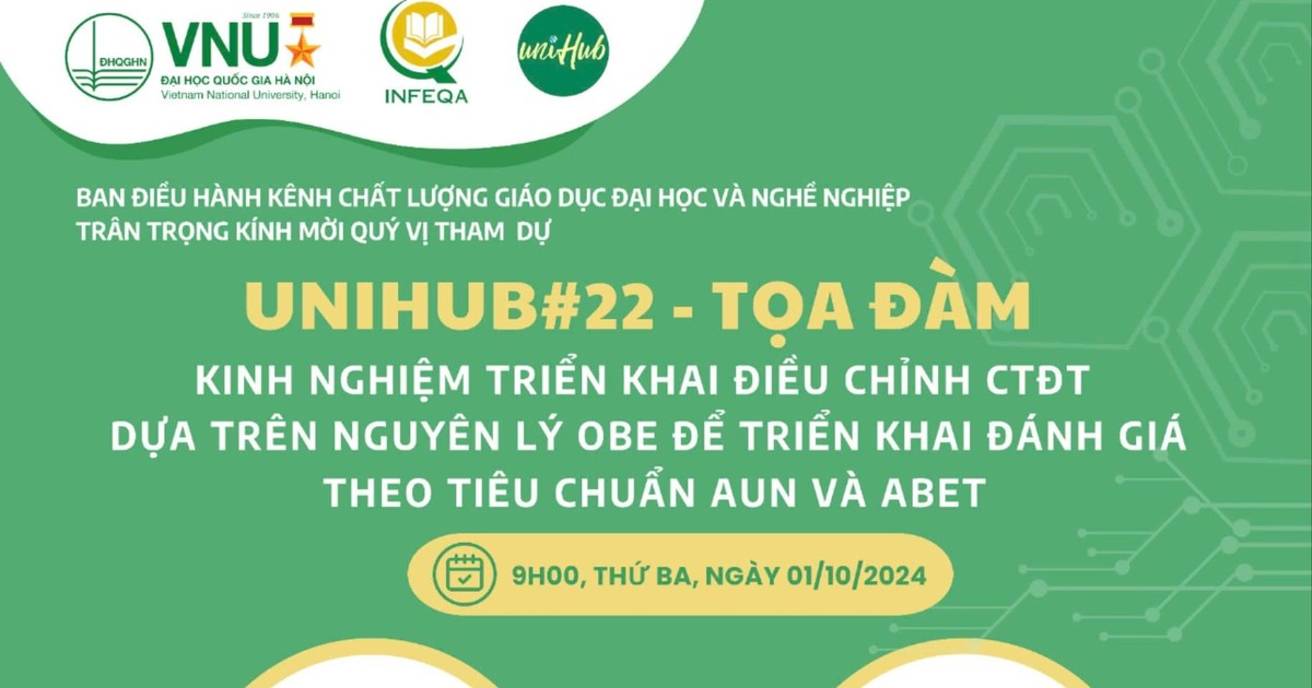  UniHub sắp tổ chức tọa đàm mới về kinh nghiệm đảm bảo chất lượng giáo dục ĐH 