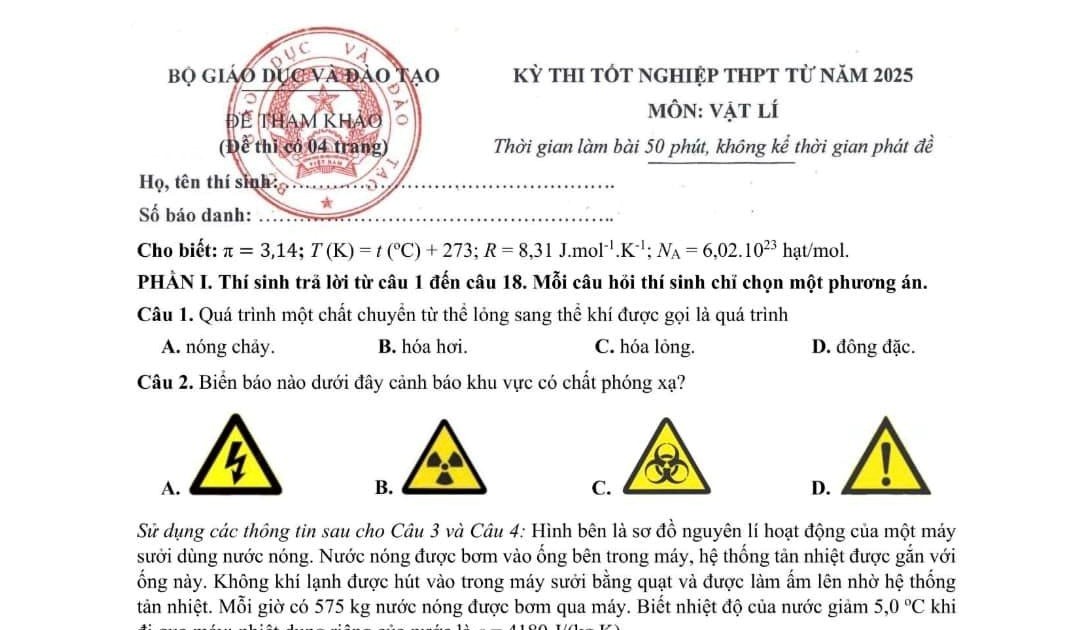  Đề tham khảo môn Vật lí có nhiều câu hỏi vận dụng, HS khó có thể "khoanh bừa" 