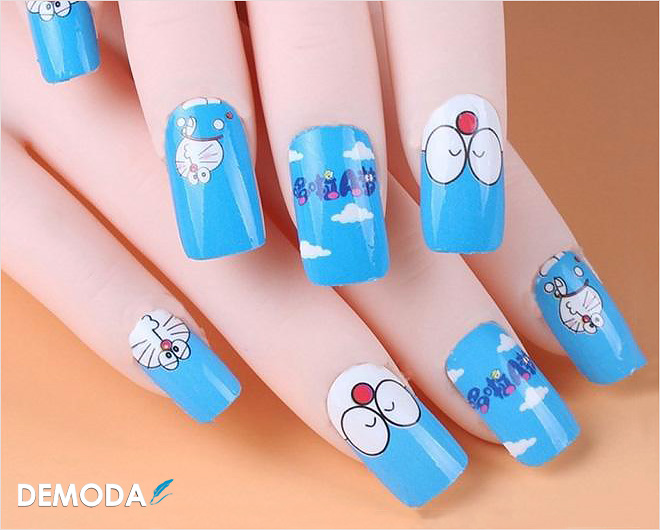 Mẫu nail doremon đẹp nhất