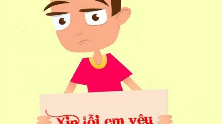 Hình ảnh xin lỗi dễ thương dành cho người yêu