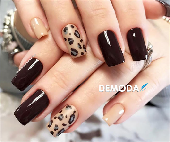 Mẫu nail da báo đẹp