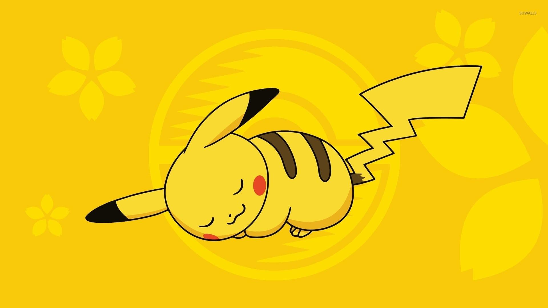 Hình nền Pikachu đang ngủ dễ thương