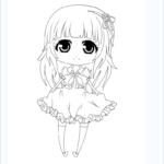 Tranh vẽ anime chibi cho bé tập tô màu