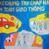 Tranh chắp tay đảm bảo an toàn khi tham gia giao thông