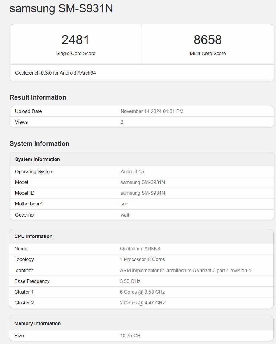 Galaxy S25 lộ điểm benchmark, một lần nữa xác nhận tin vui cho người dùng - Ảnh 1.