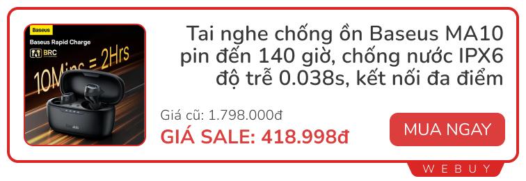 Vẫn sale nhân ngày: Tai nghe chống ồn Baseus 419.000đ, bàn chải đánh răng điện Xiaomi T300 284.000đ, pin dự phòng mini 215.000đ - Ảnh 1.