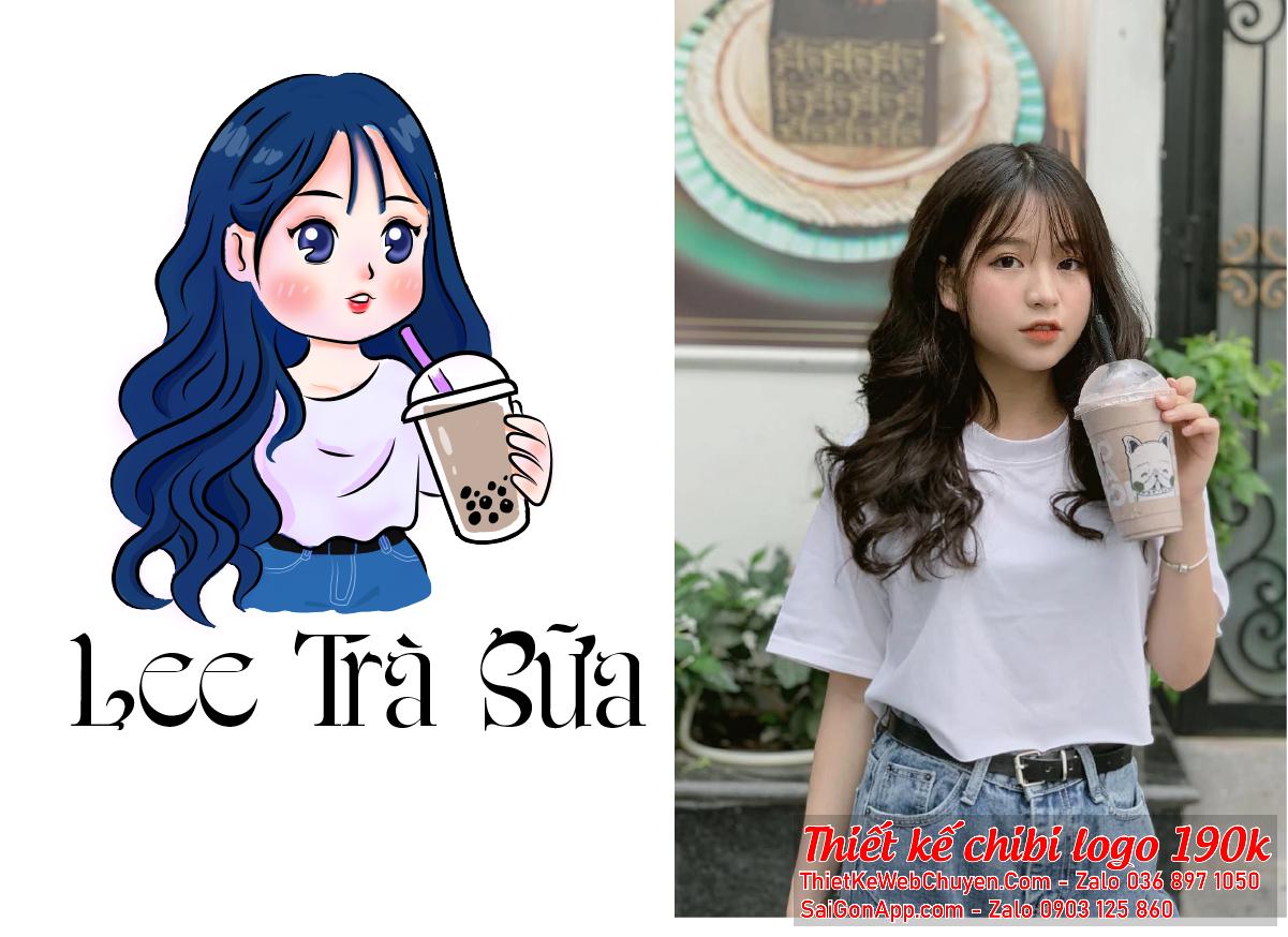 Logo chibi trà sữa ăn vặt mang đến sự đáng yêu và gần gũi cho thương hiệu.