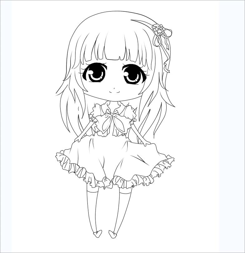 Tranh vẽ anime chibi cho bé tập tô màu