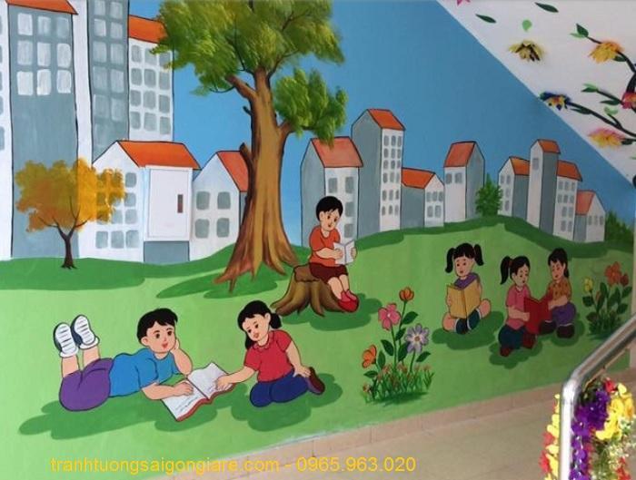 Tranh Dán Tường Trường Tiểu Học Đẹp | +25 Mô hình đã xây dựng