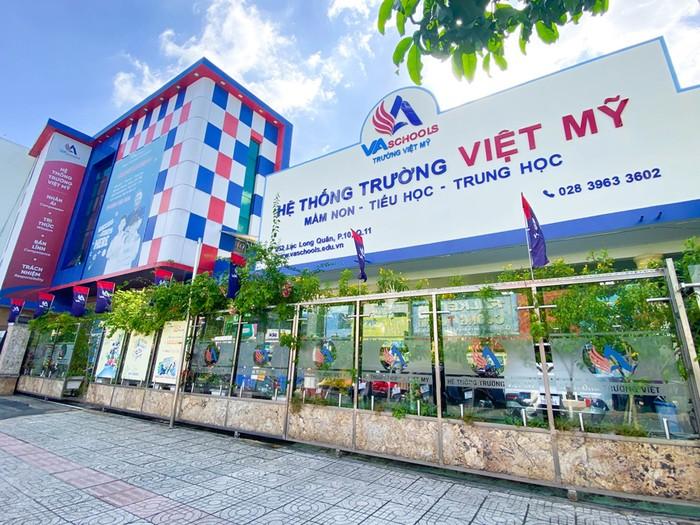 Hệ thống Trường Việt Mỹ tại 252 Lạc Long Quân, Phường 10, Quận 11, TP.HCM. Ảnh: website trường học