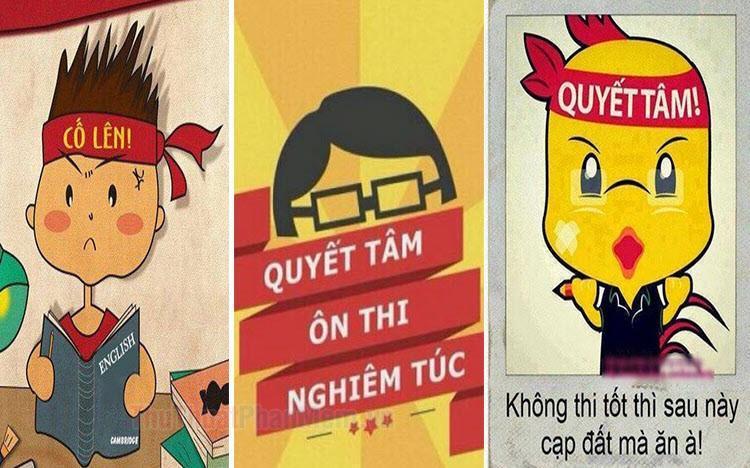 Hình ảnh đẹp và hài hước về quyết tâm học tập ôn thi