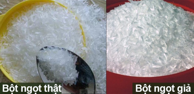 Phân biệt bột ngọt thật và giả