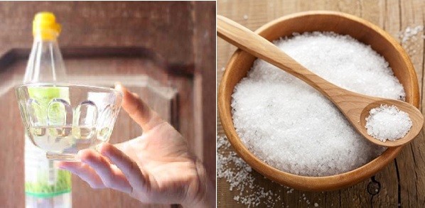 Hỗn hợp giấm và muối giúp tẩy rỉ sét hiệu quả