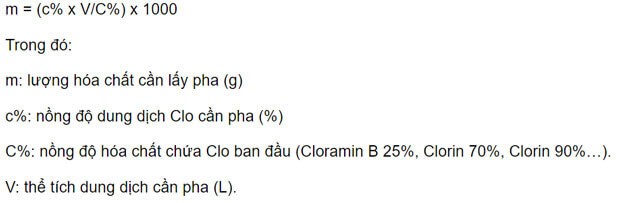 công thức trộn cloramin b