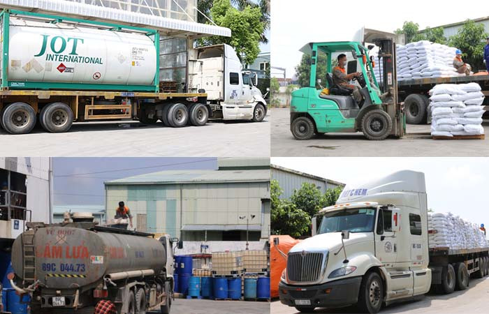 Mỗi loại hóa chất sẽ có phương tiện vận chuyển chuyên dụng riêng. 
