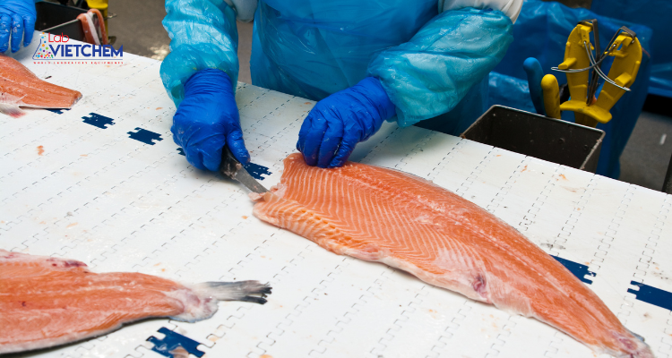 Clo dùng để vệ sinh dụng cụ trong chế biến thủy sản