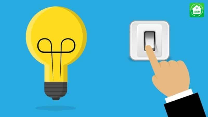 Công tắc 2 cực có cấu tạo bên ngoài gồm vỏ và bộ phận tác động