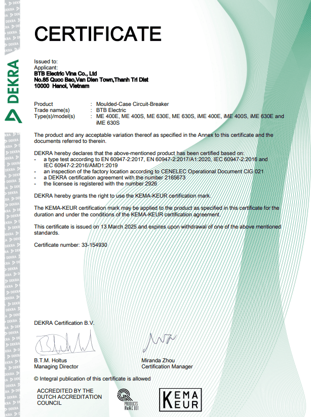 Chia sẻ dekra tại btb electric