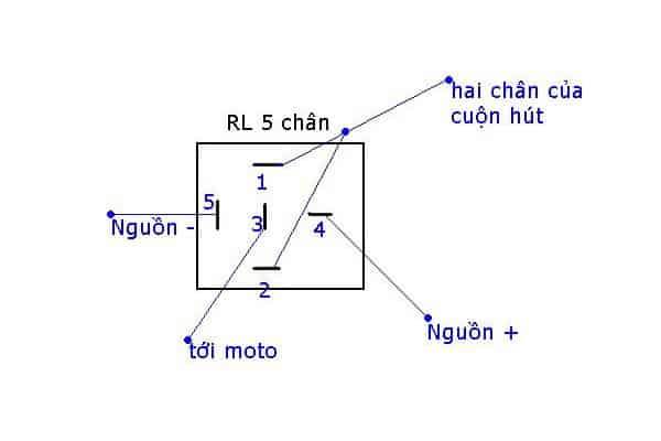 Sơ đồ kết nối rơle trung gian 5 chân 2