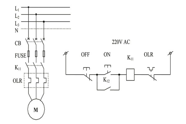 Máy có 3 pha sử dụng contactor